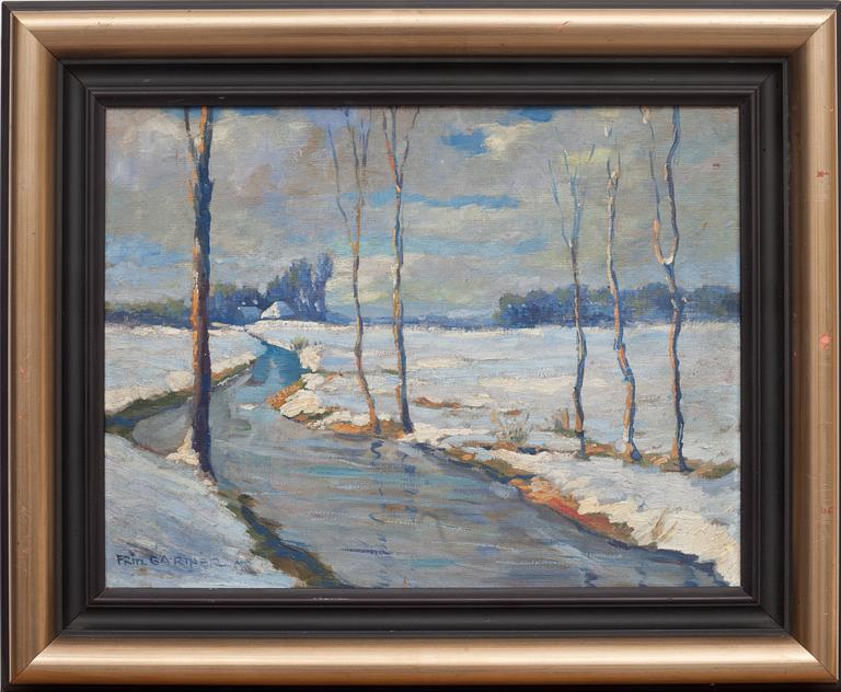 FRITZ GÄRTNER, olja på pannå. Signerad.