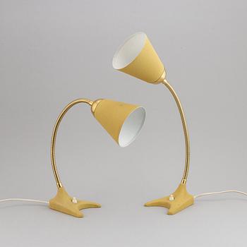 A pair of EWÅ, Värnamo table lights, mid 20th century.