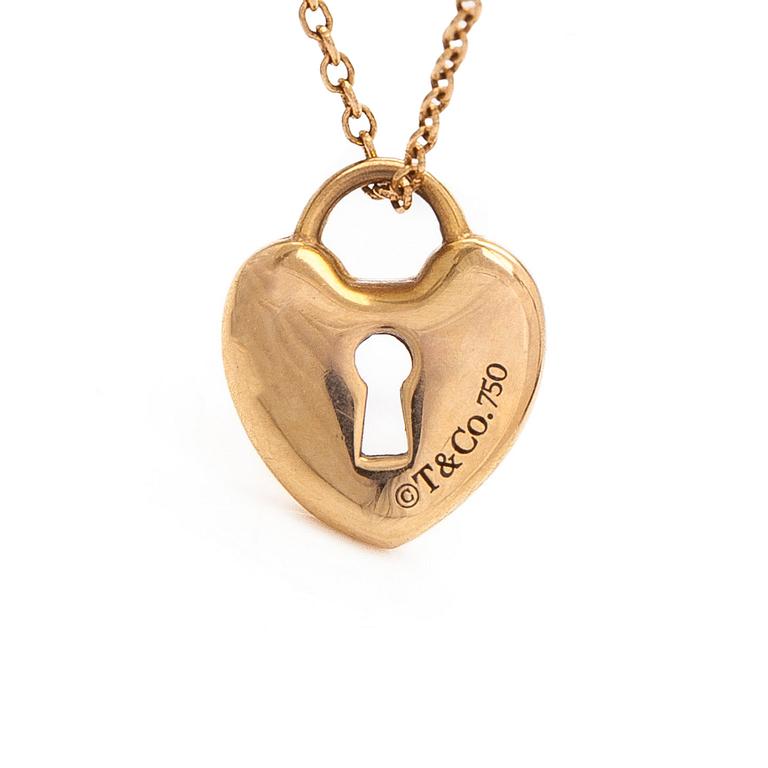 Tiffany & Co, kaulakoru, sydänriipus avaimenreiällä, 18K kultaa.