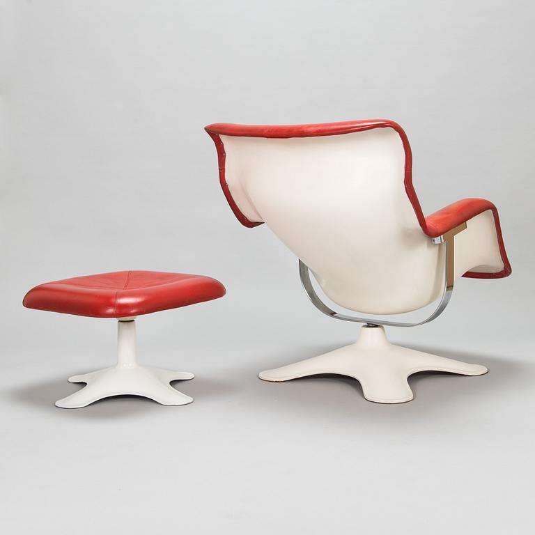 Yrjö Kukkapuro, A 1970's 'Carousel' armchair and ottoman for Haimi Finland.