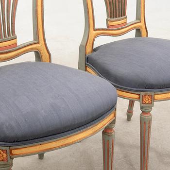 Chairs, 1 pair, Italian Louis XVI style, 20th century.