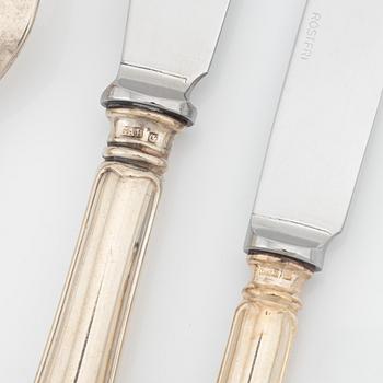 A 61 piece silver cutlery set, "Svensk rund", Eskilstuna, Sweden, 1968-93.