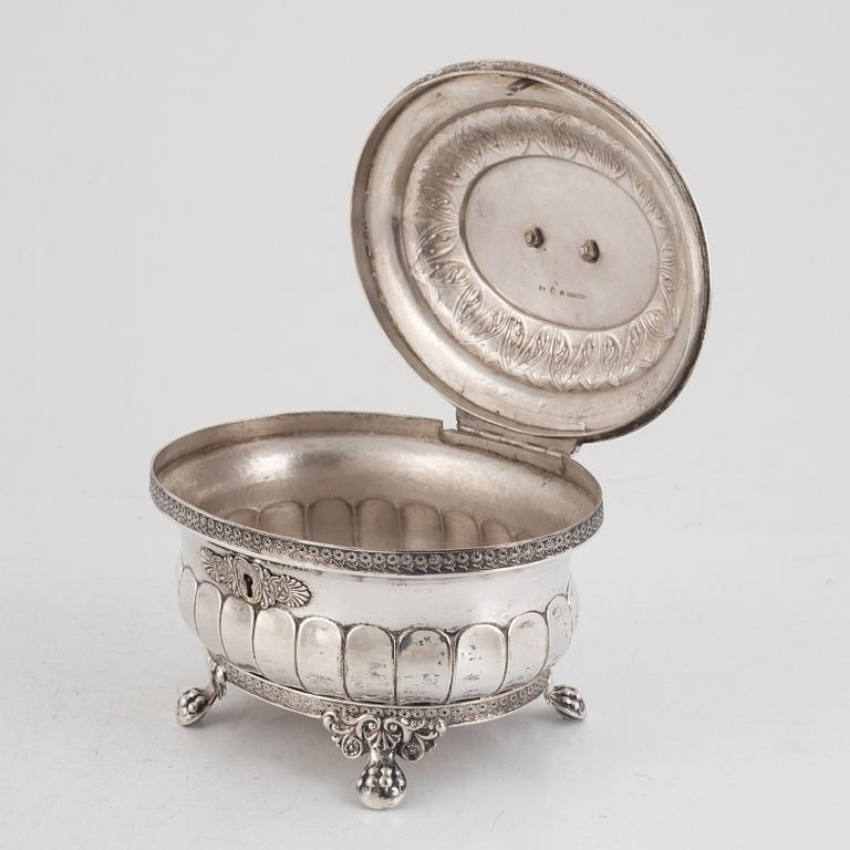 Gustaf Folcker, sockerskrin, silver, senempire, Stockholm 1841.