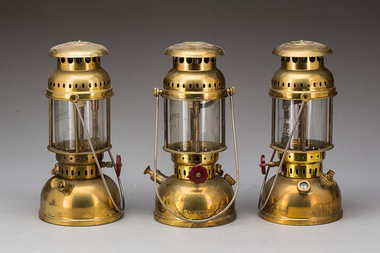 STORMLYKTOR, 3 st. Optimus nr 200. Med tillbehör.