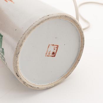 A Chinese porcelain vase converted into a table lamp, 20th Century.