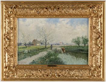 OKÄND KONSTNÄR, olja på duk, 1800-talets slut. Signerad Al Reimers.