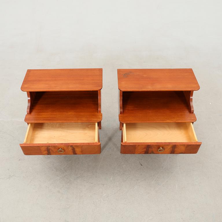 Bedside tables, a pair from the mid-20th century.