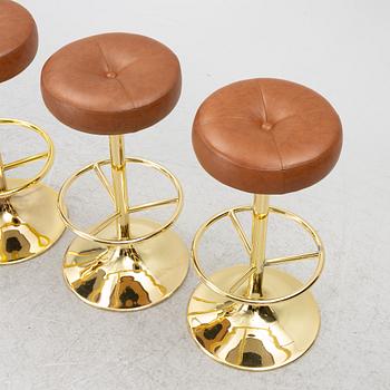 Four bar stools, Johansson Design, Sweden, late 20th century.