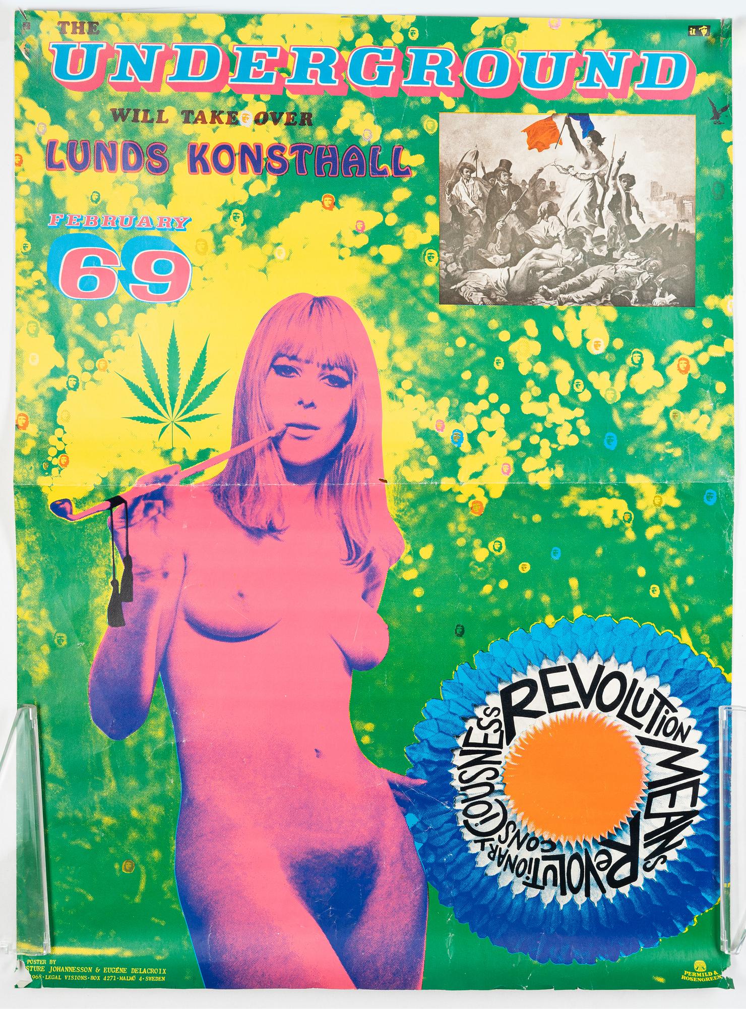 Sture Johannesson, "The underground will take over Lunds Konsthall February 69"/"Haschflickan".
