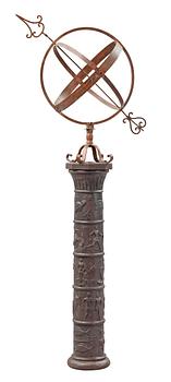 486. A Johannes Dahl cast iron column with sundial, by Näfveqvarns Bruk, Sweden.