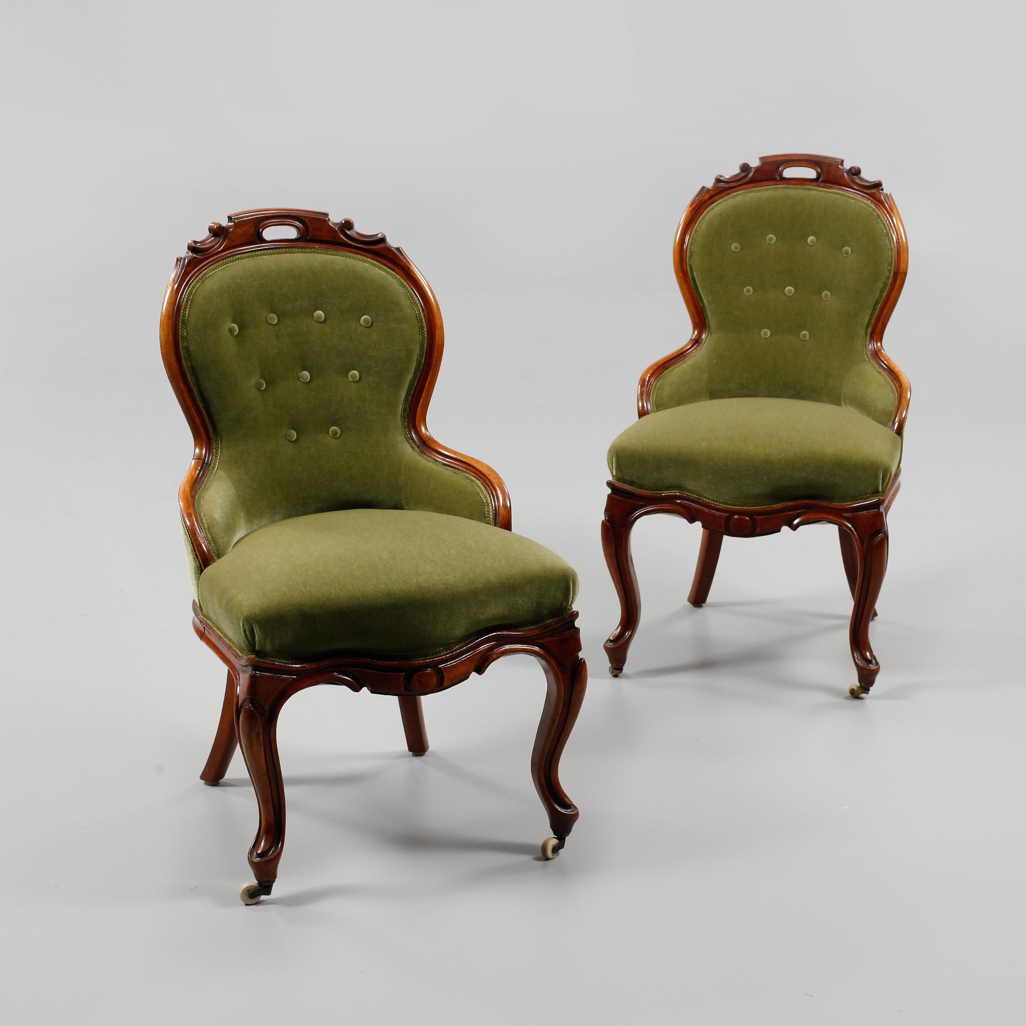 FÅTÖLJER, ett par, nyrokoko, 1800-talets slut.