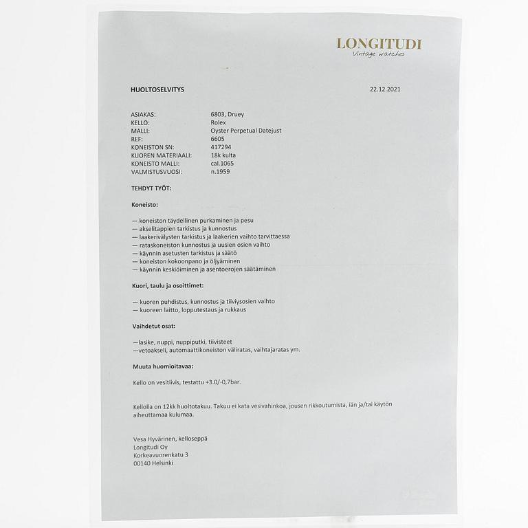 Rolex, Datejust, ca 1959.