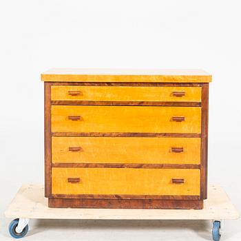 A 1940s Art Deco birch dresser.