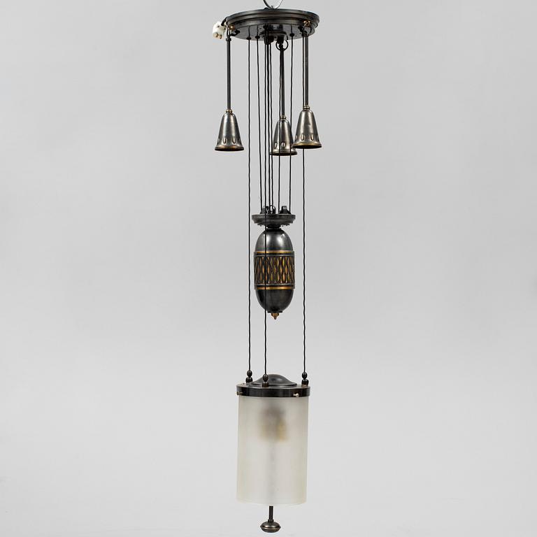 An Art Nouveau  ceiling light, c. 1900.