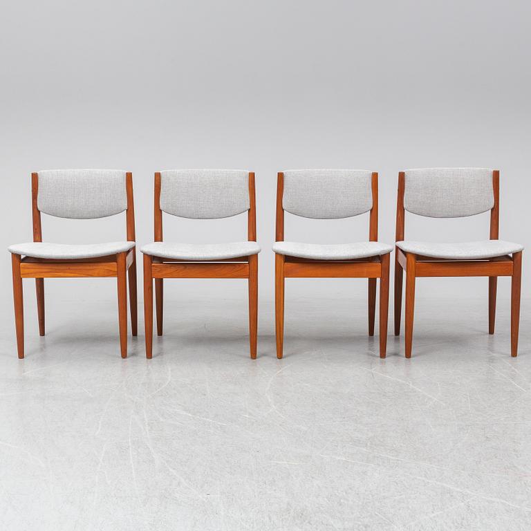 FINN JUHL, four chairs, France & Sons, Denmark.