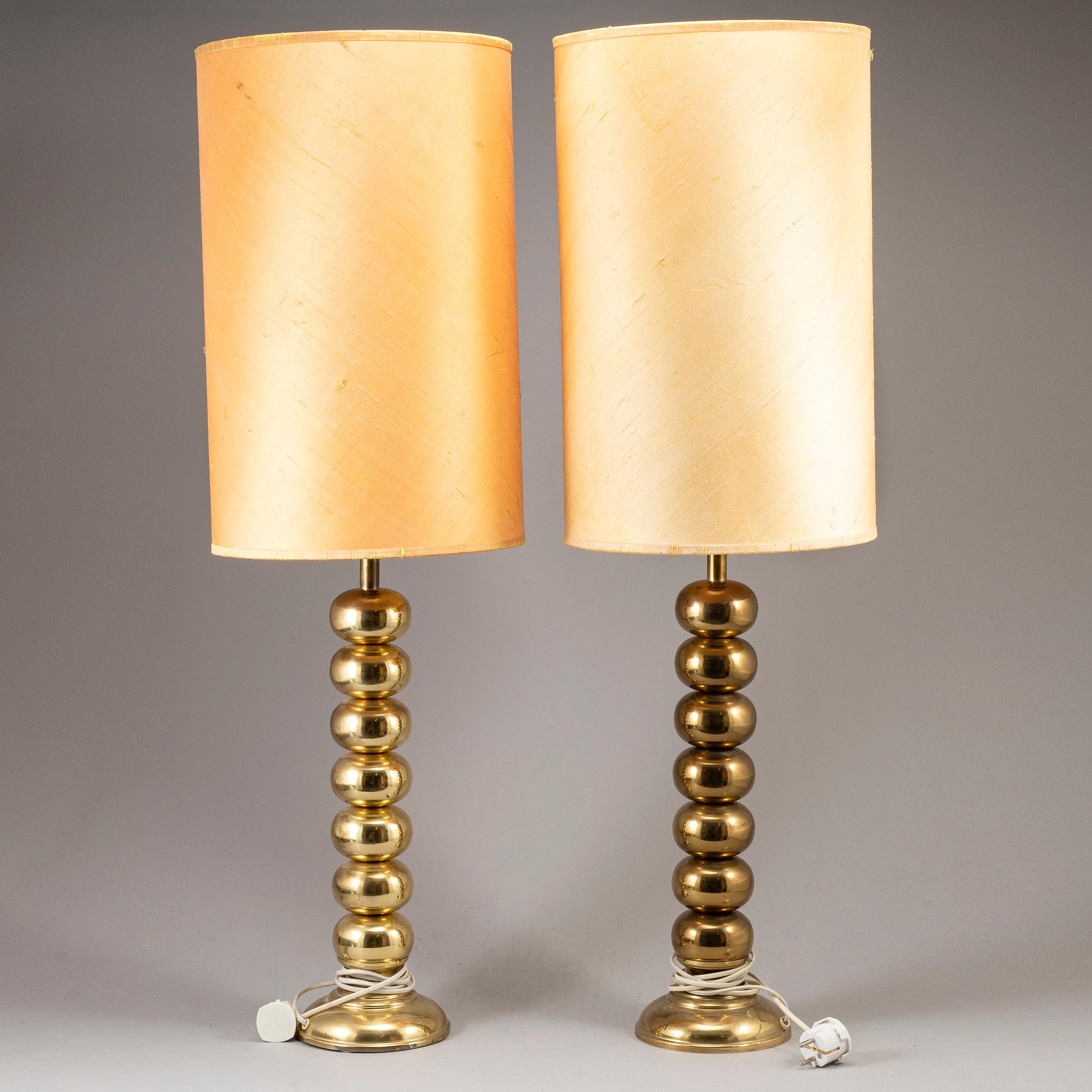 UNO DAHLÉN, a pair of table brass lights, Aneta, 1960/70s.
