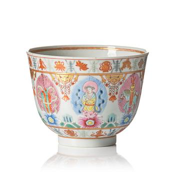1284. A famille-rose 'baragon tumed' tea bowl, Qing dynasty, Daoguang.