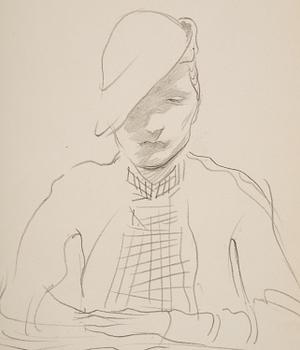 Lotte Laserstein, Portrait of a lady in a hat.