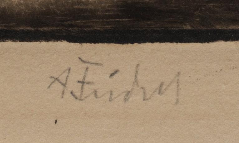 AXEL FRIDELL, etching, signed.