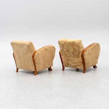 Armchairs, functionalism, 1930s/40s.