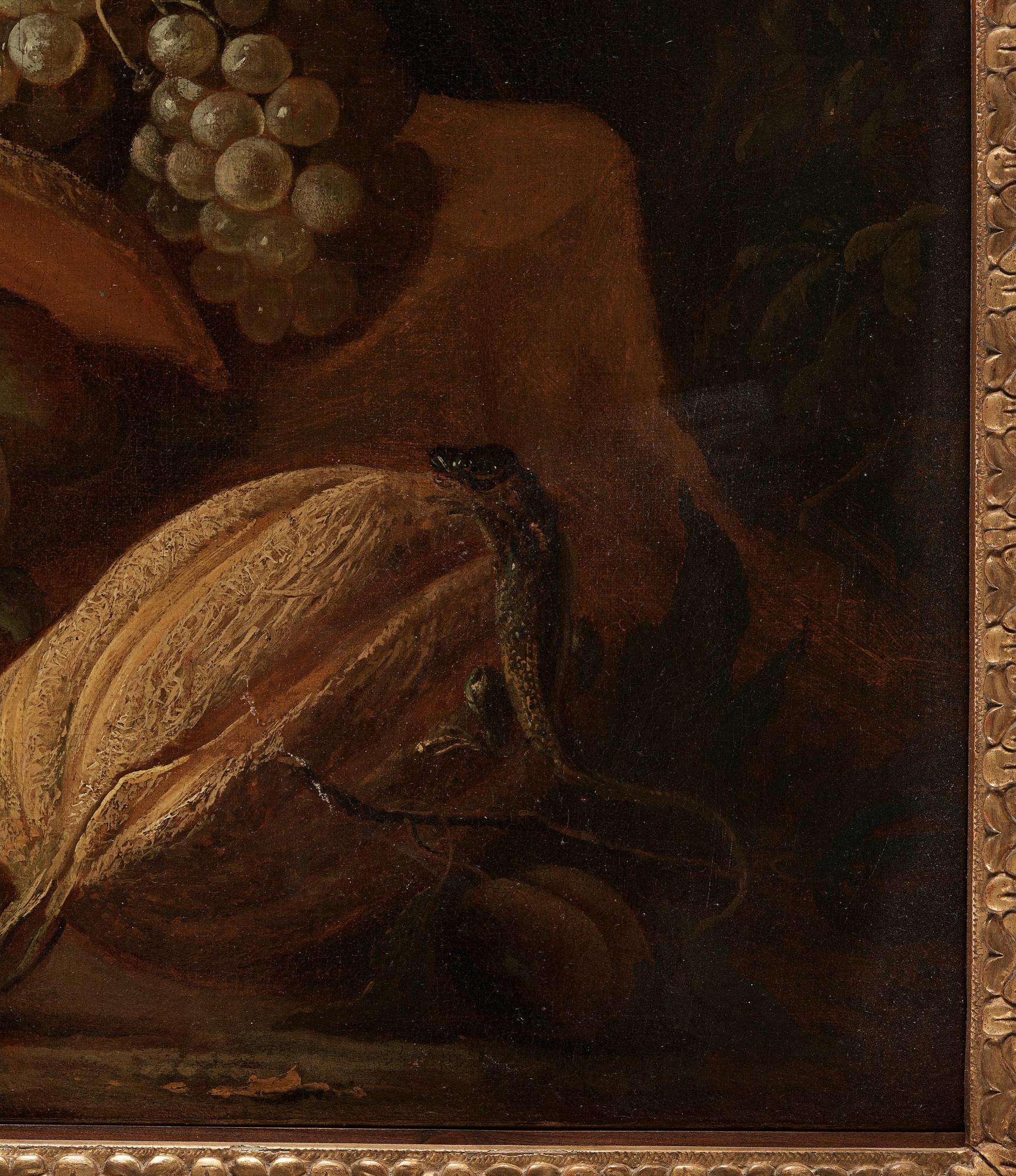 Adriaen de Gryeff, Still life with fruits and quarry.
