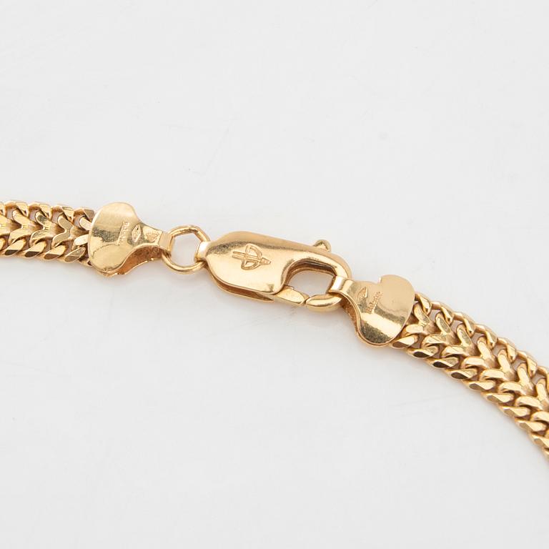 Necklace, Fishbone link, 18K gold, Balestra Italy.