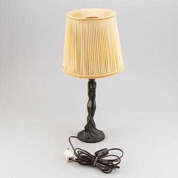 Halvar Frisendahl, a patinated bronze table lamp, signed and dated 1919.