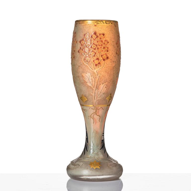Daum Frères, an Art Nouveau cameo glass vase, Nancy, France.