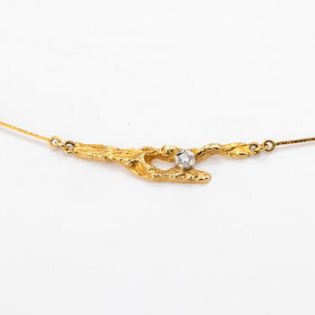 Björn Weckström, Necklace, "Diamond Bud", 18K gold, diamond, Lapponia.