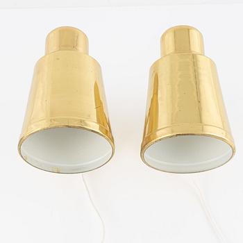 A pair of brass wall lights from Bröderna Johansson Autometall, 1960's.