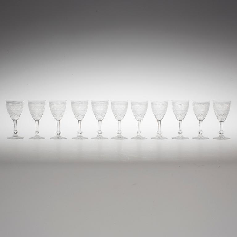 LARS KJELLANDER, Kosta, likörglas 11 st, "Tre rosor".