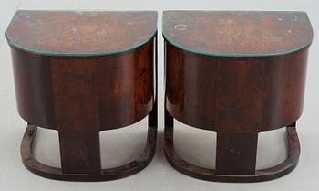 NATTDUKSBORD, ett par, art deco, 1930/40-tal.