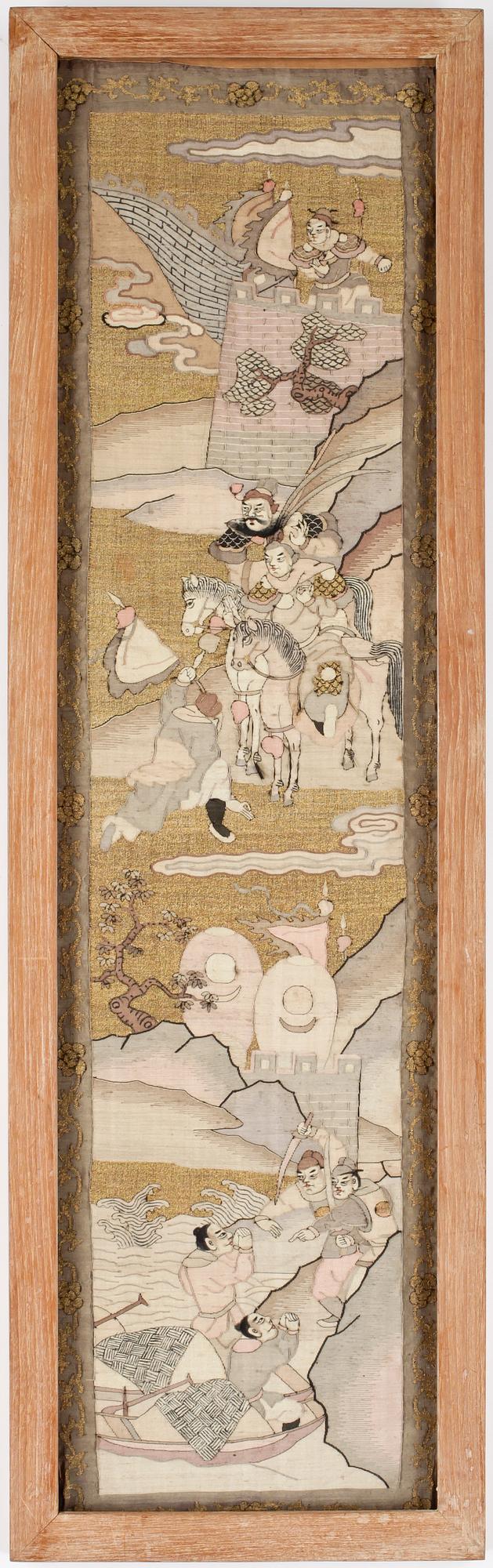 BRODERIER, 2 st, Kina, 1800/1900-tal.