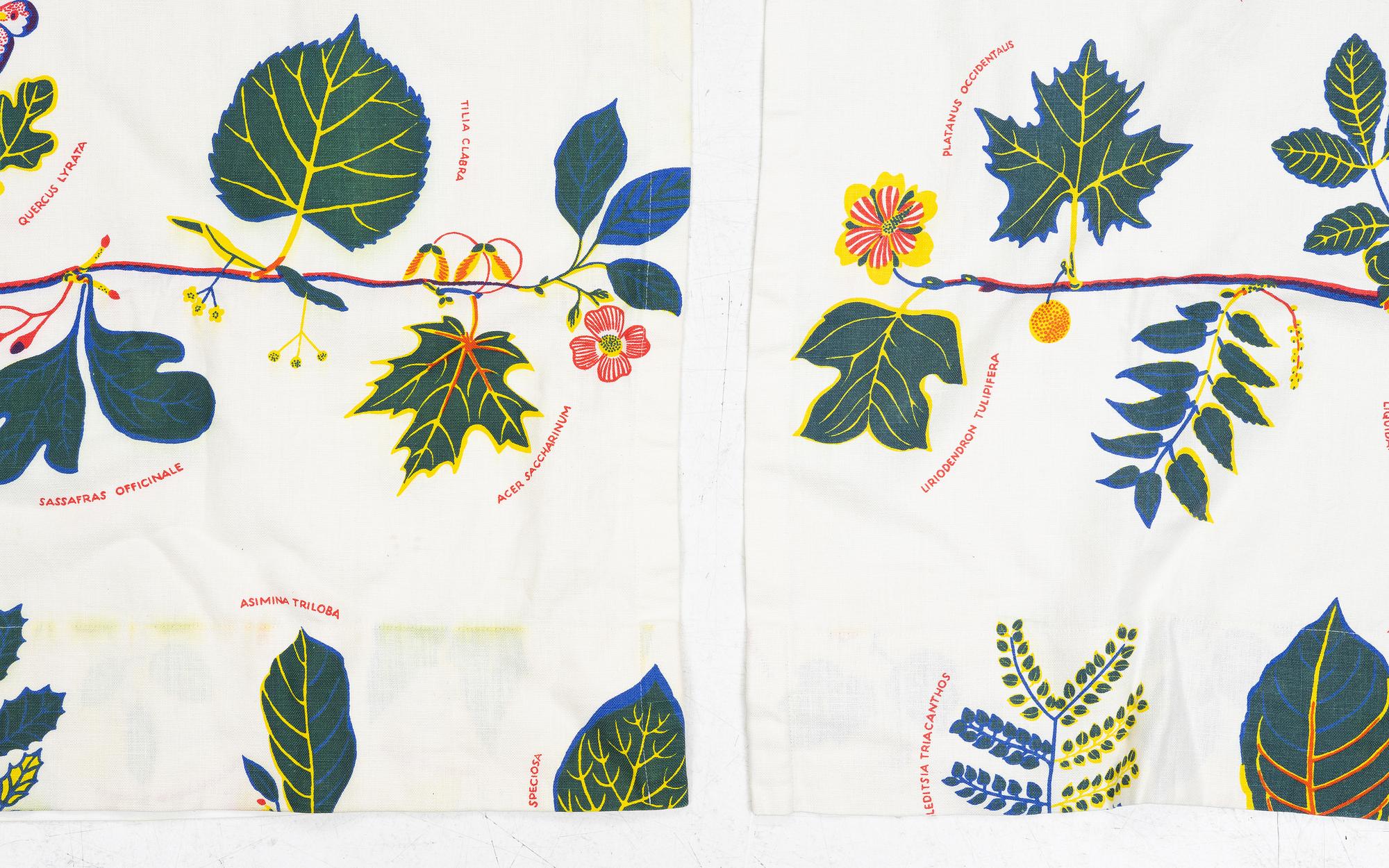 Josef Frank, a pair of "US Tree" curtains, Firma Svenskt Tenn, Sweden.