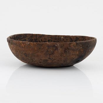 A birch bowl, dated 1793.