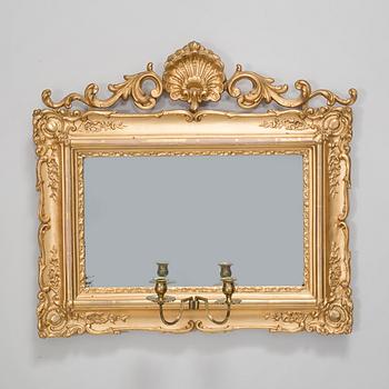 MIRROR, Rococo style. Late 19th century.