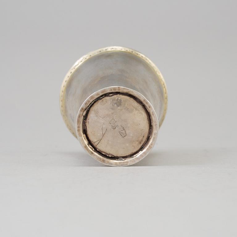MARTIN SIMONIS,probably, Piteå, active 1756-9. A parcel gilt silver beaker.
