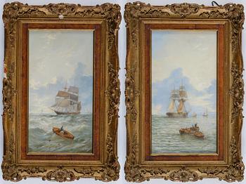 Adolphus Knell, a pair. Signed. Panels, 39 x 21 cm each.