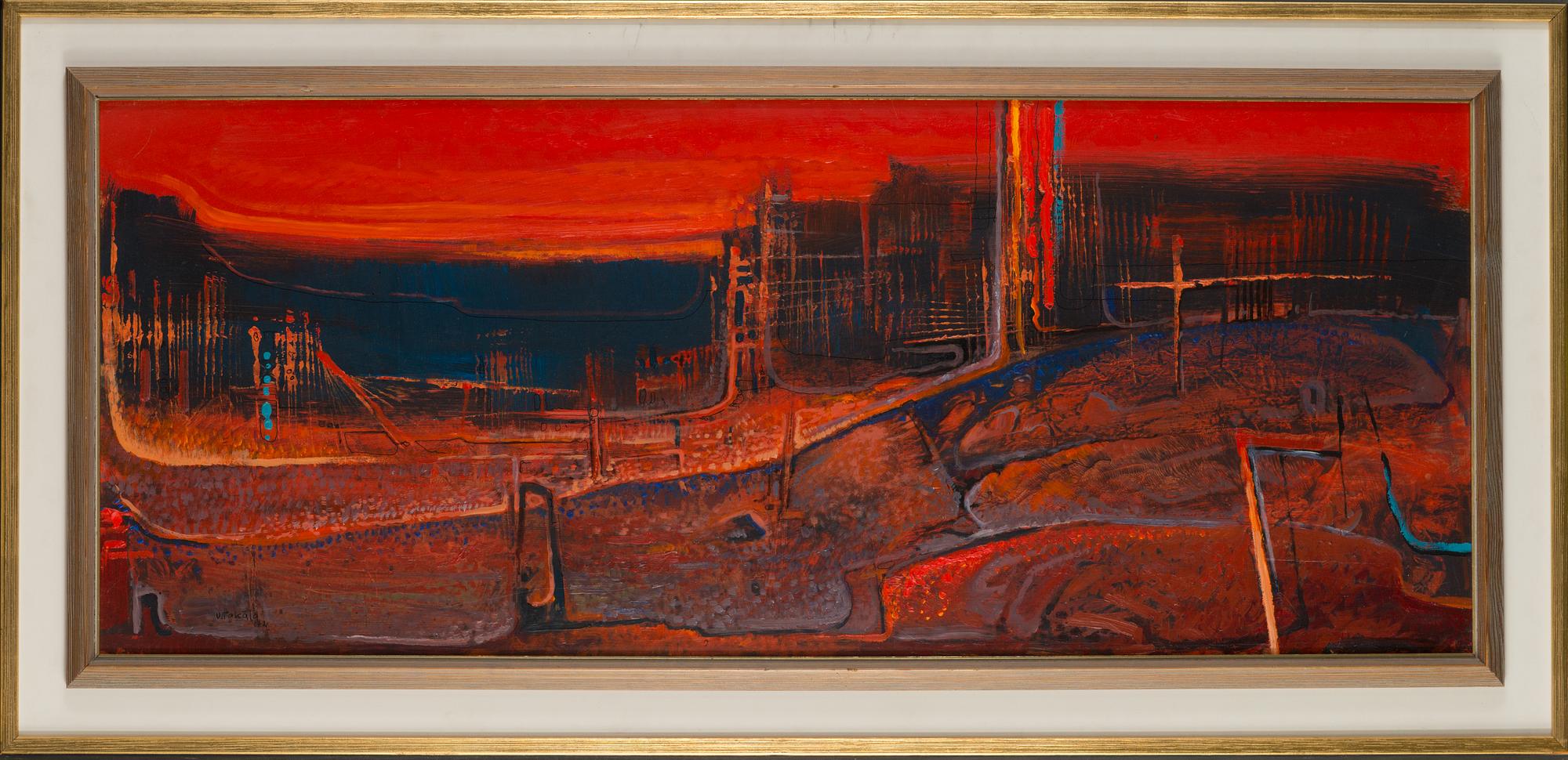 Veikko Takala, öljy levylle, signeerattu ja päivätty-72.