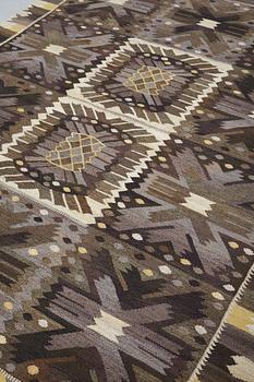 Barbro Nilsson, A CARPET, "Nejlikan gråsvart", flat weave, ca 276,5 x 215 cm, signed AB MMF BN.