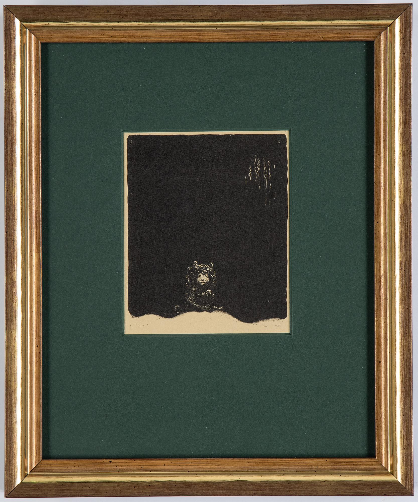 John Bauer, lithograph from "Troll", signed in the print.