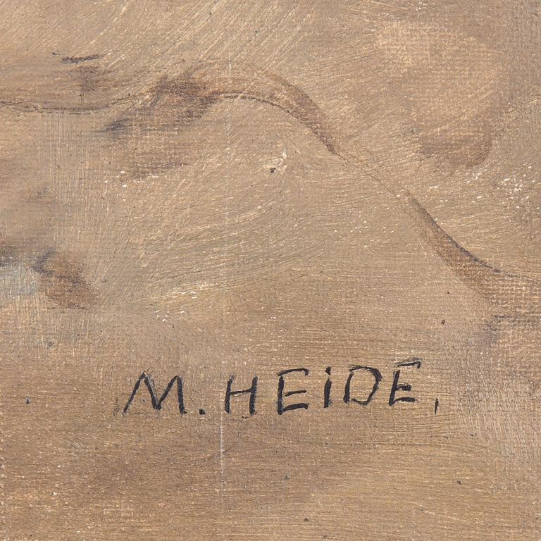 OKÄND KONSTNÄR, olja på duk, signerad M Heide, tidigt 1900-tal.