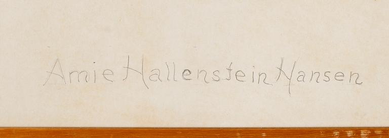 AMIE HALLENSTEIN HANSEN, 2 st, blyertsteckningar, signerade.
