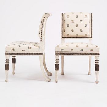 A set of four late-Gustavian chairs, Stockholm, late 18th century.