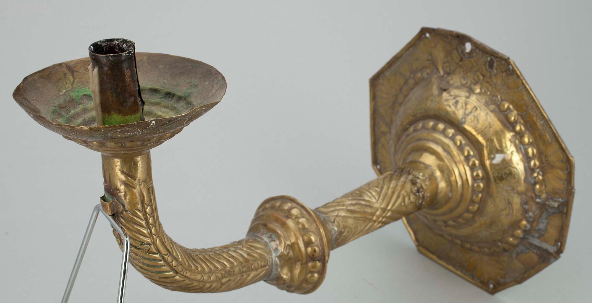 LJUSARM, mässing, barock, 1700-tal.