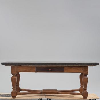 A Swedish stone top table, 19th century.