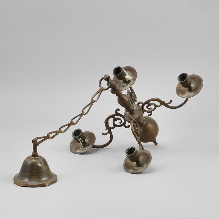LJUSKRONA, barockstil, 1900-tal, total höjd ca 59 cm.