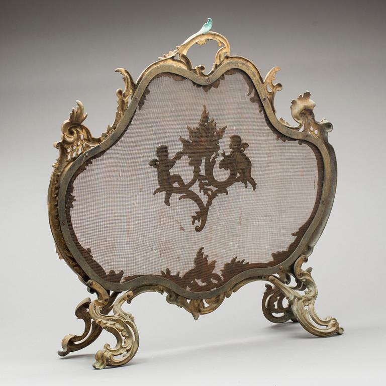 BRASSKÄRM, rokoko-stil, 1900-tal, metall.