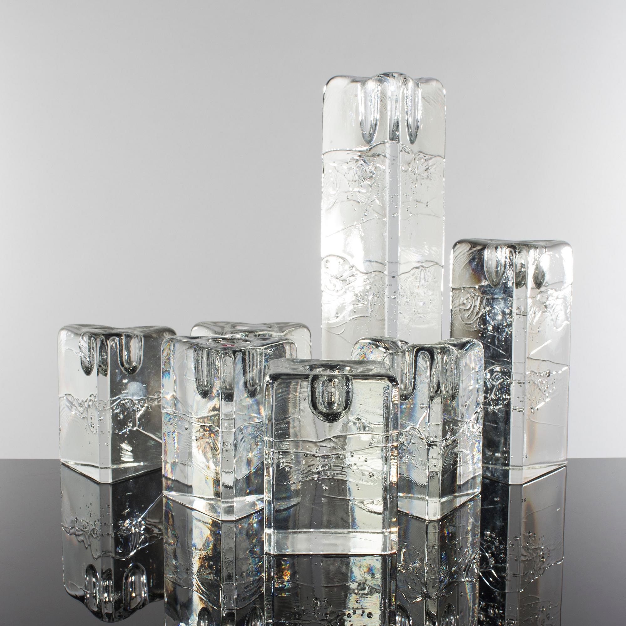 LJUSSTAKAR, 7 st, glas, "Arkipelago", Iittala, 1900-talets fjärde kvartal.