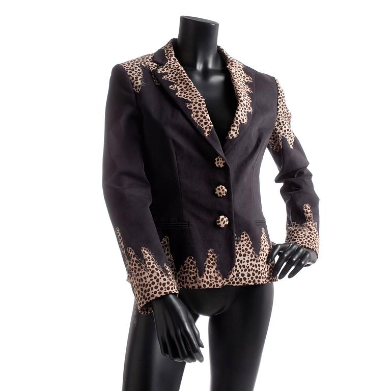 MOSCHINO JEANS, a black cotton blend jacket.